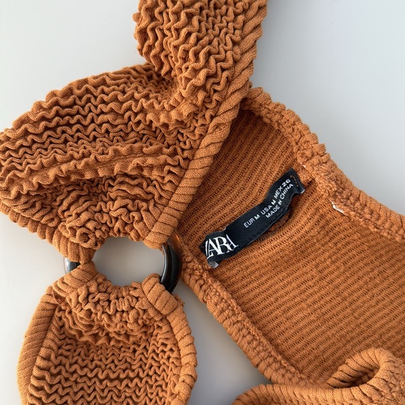 Rust Textured Bikini Set Zara Saiz M - Picture 3 of 5